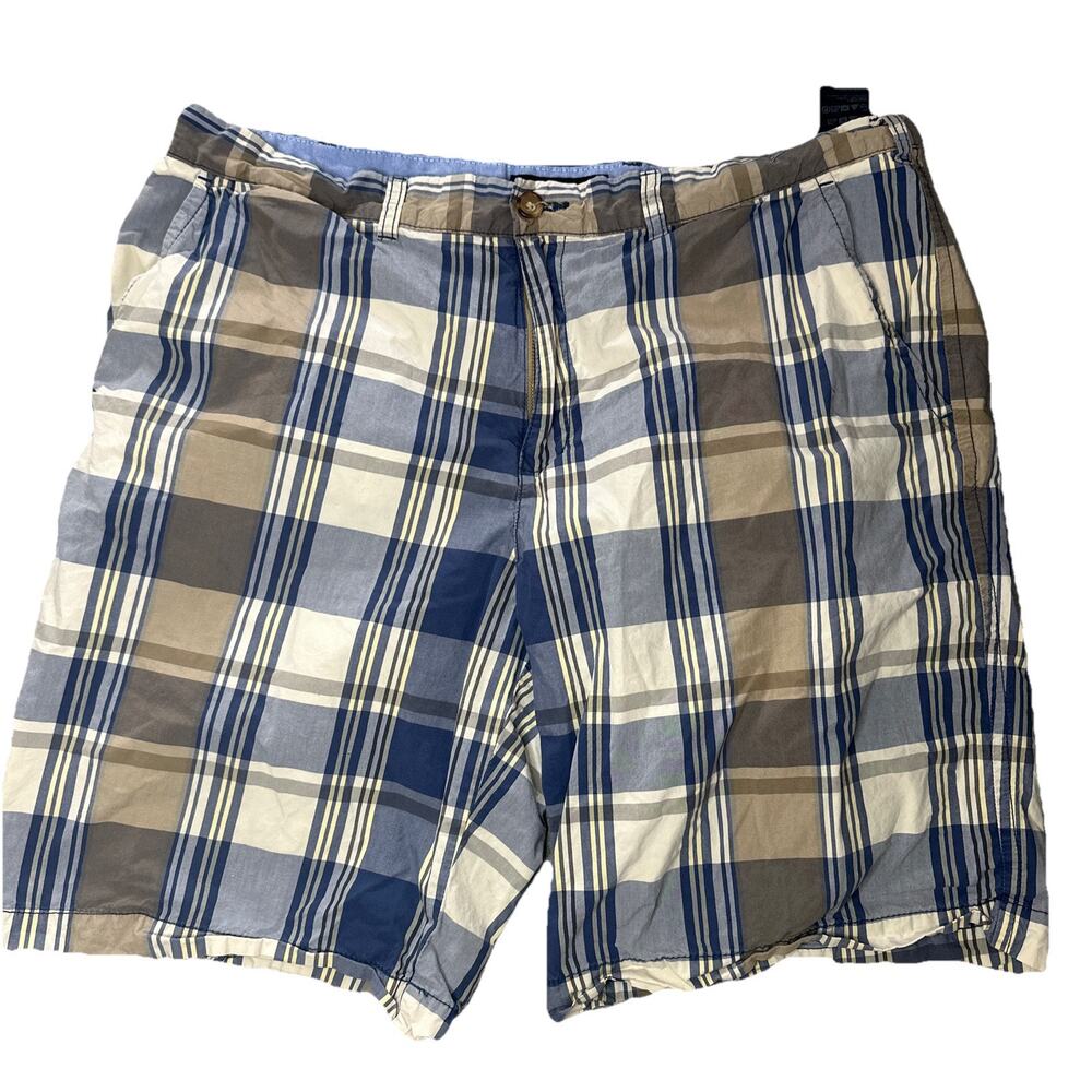 Tommy Hilfiger Men's Blue Plaid Print 9" Shorts Blue Size 40